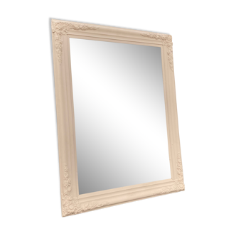 Carved sunflower matte beige mirror