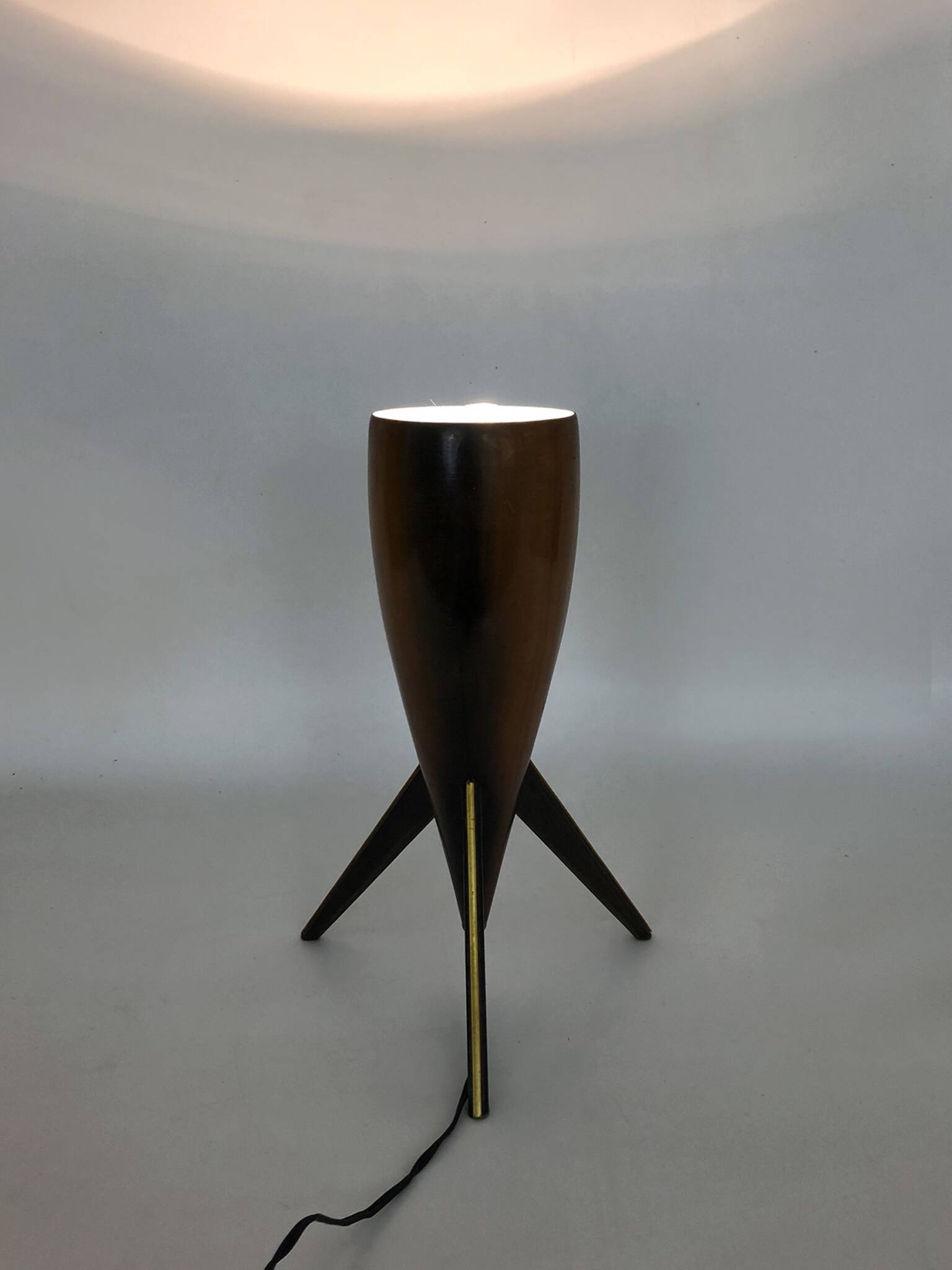 Wooden table lamp Italy 1970s