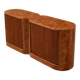 Vintage sideboard with tambour doors in wood burl