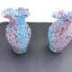 2 anciens vases en verre jaspé, dits style Clichy
