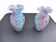 2 antique marbled glass vases, known as Clichy style