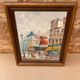Old painting caroline burnett view paris moulin rouge oil on canvas
