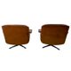 Paire de fauteuils pivotants vintage en cuir cognac par Eugen Schmidt
