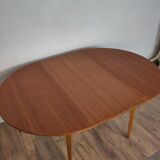 Round Scandinavian teak table
