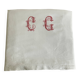 Antique linen, embroidered sheet, monogram CG.