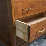 Vintage solid wood chest of drawers – 1950s – tapered legs