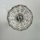 Venetian chandelier in colorless and brown murano glass circa 1970