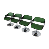 Quatre chaises de salle à manger design belge de l’ère spatiale par Rudi Verelst pour Novalux