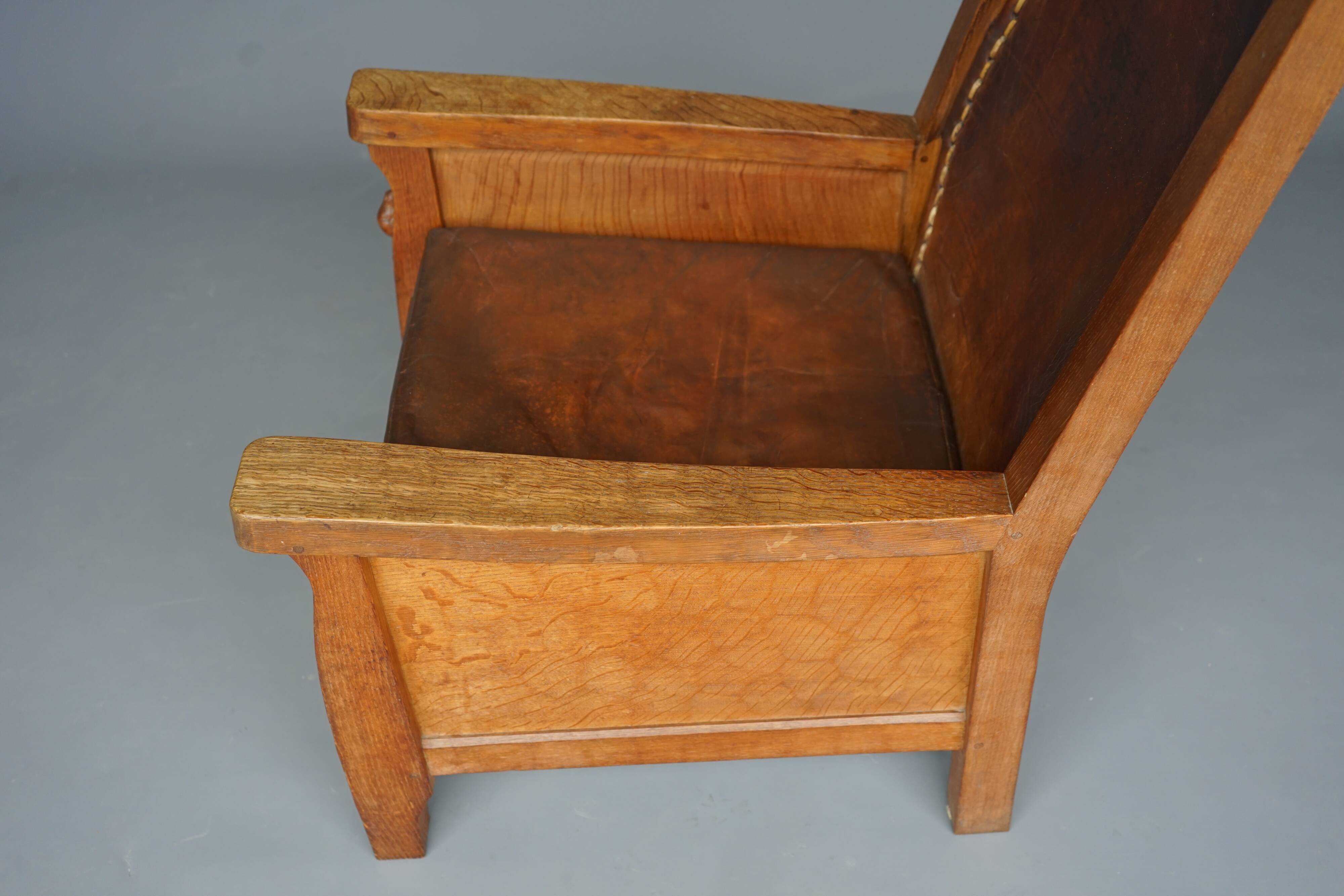 Oak Armchair by Robert Mouseman Thompson, 1940s