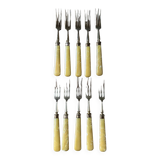 10 fourchettes anciennes dorées pour entremet, fromage