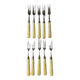 10 antique gold forks for desserts, cheese