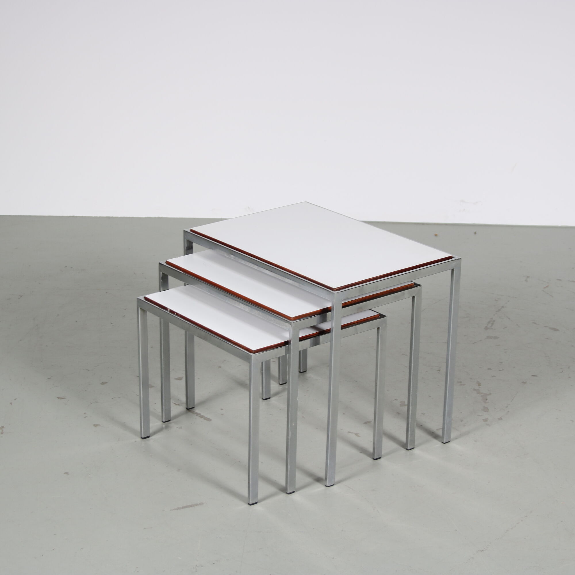 1960s Set of 3 reversible nesting tables from the Netherlands