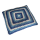 Coussin bleu crochet 1970 seventies