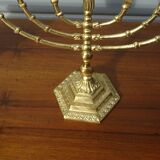 7-branch chandelier, in gilded brass, signed Wainberg.