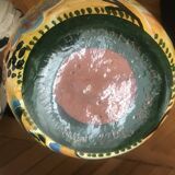 Hand-painted glazed earthenware vase