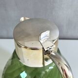 Crystal Glass Decanter, “Kalte Ente”, Vintage Silver-Plated Pitcher