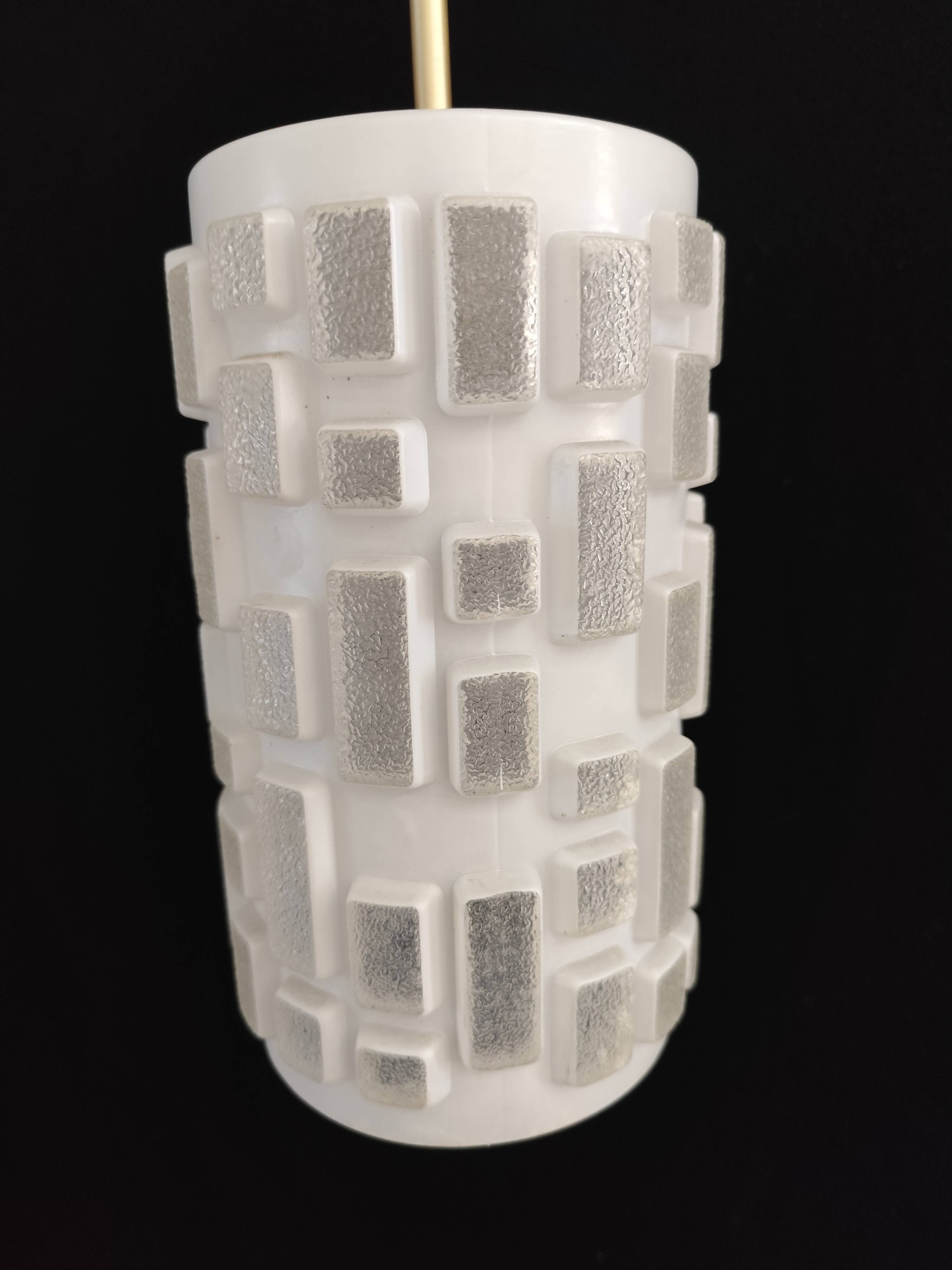 Glass suspension Peill & Putzler 1970s design lamp