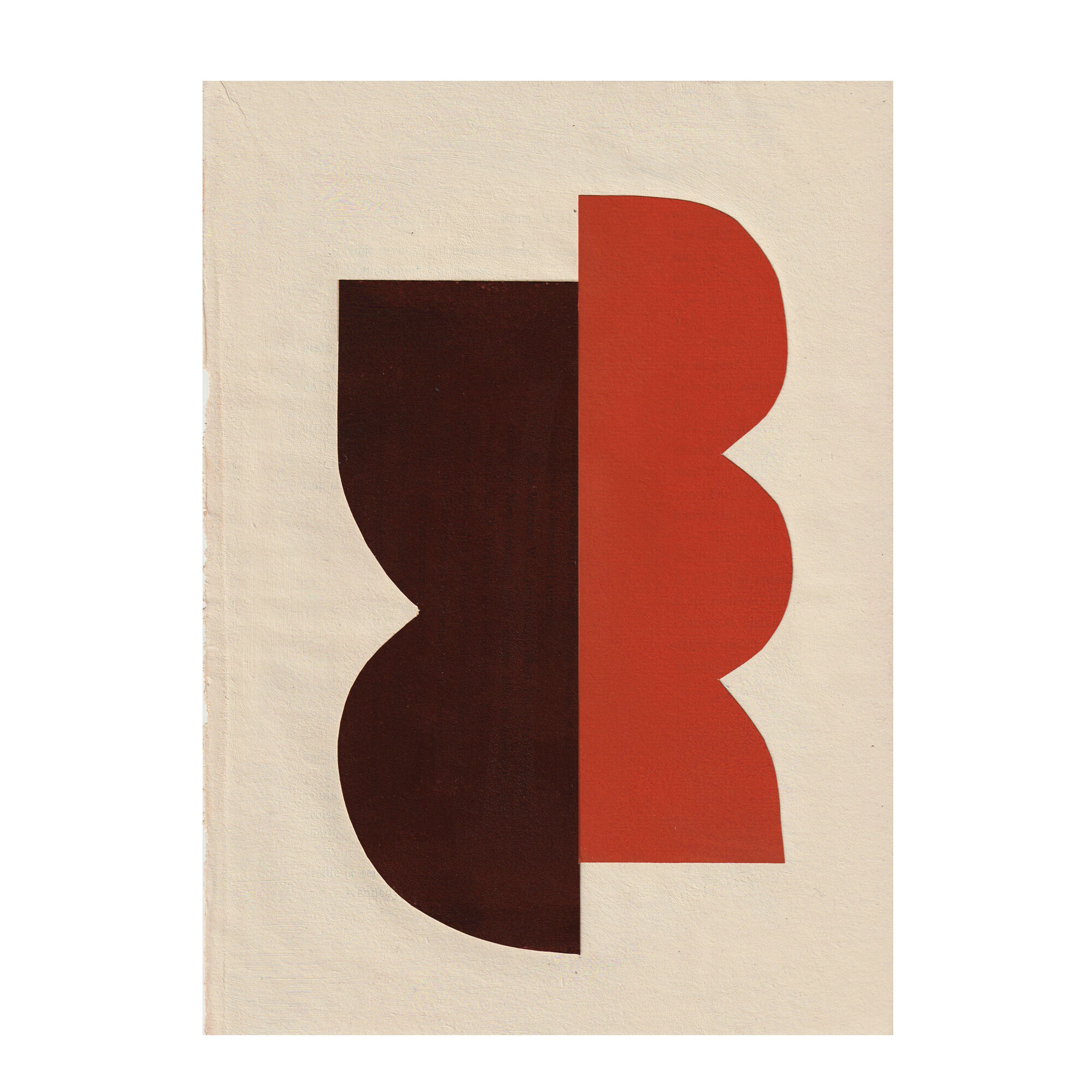 Abstract collage on paper signed eawy