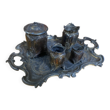 Smoking necessaire maximilien victor ringel art nouveau silver-plated bronze