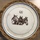 Vintage earthenware horses serving dish by Gien Nordez et Cie Cherbourg
