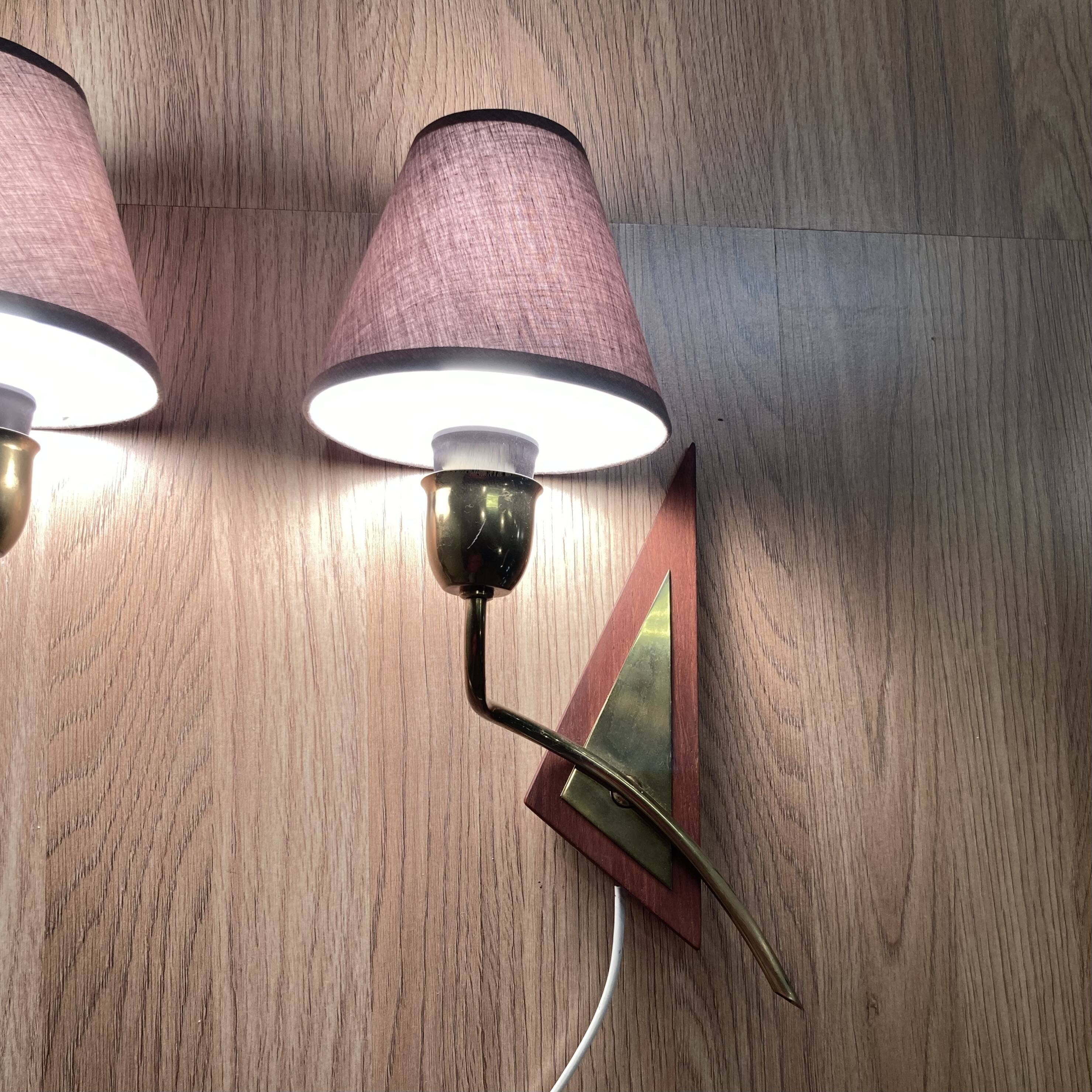 Paire d'appliques design scandinave 1950.