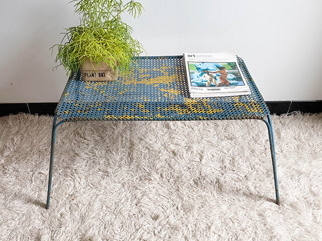 Perforated metal garden coffee table