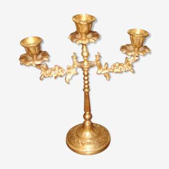 Flowers brass candlestick