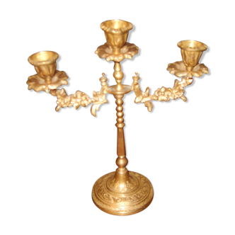 Flowers brass candlestick