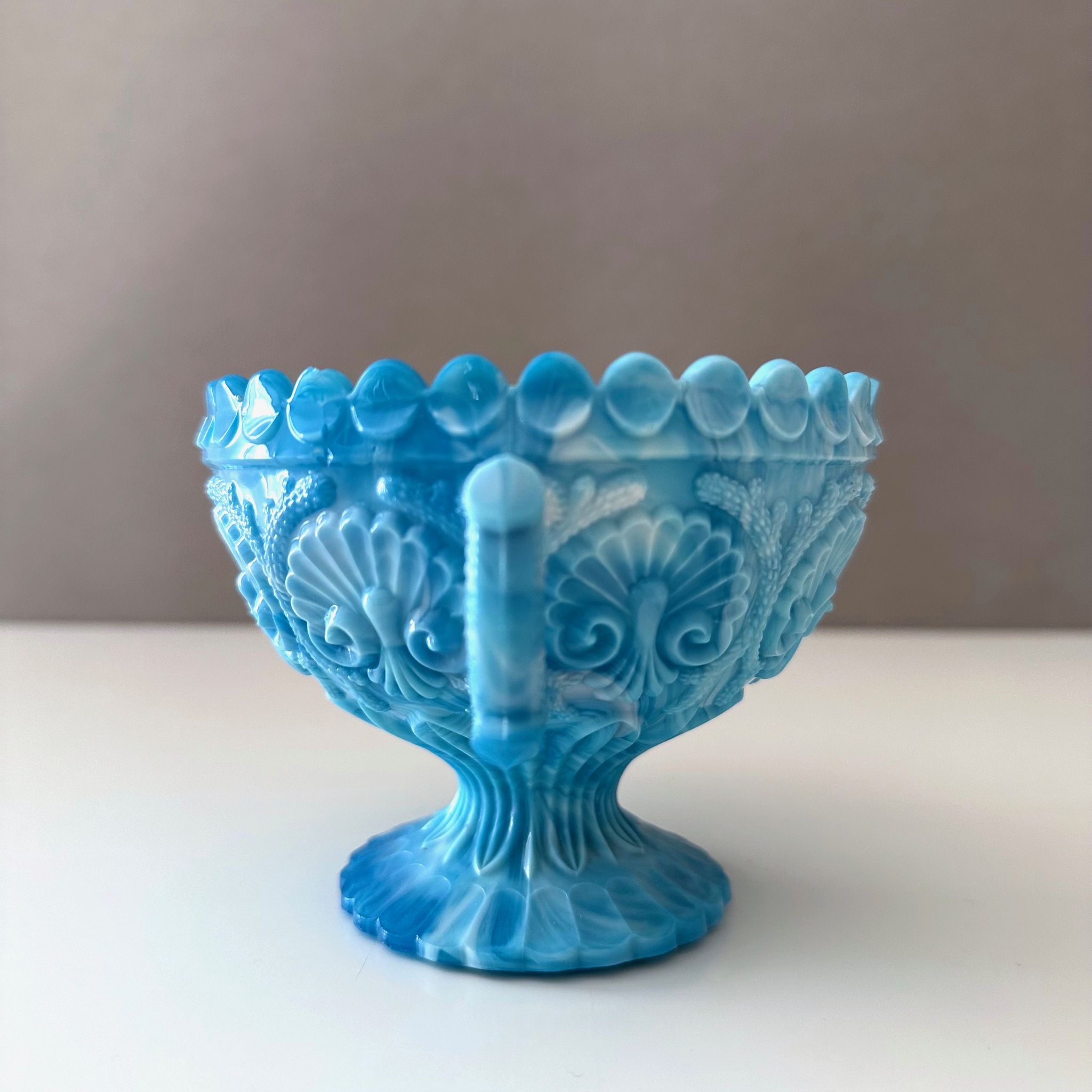 Victorian blue malachite glass bowl, Davidson