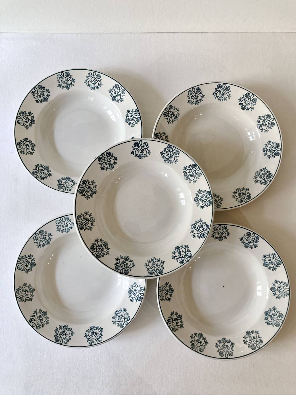 5 deep plates, Sarreguemines, René model