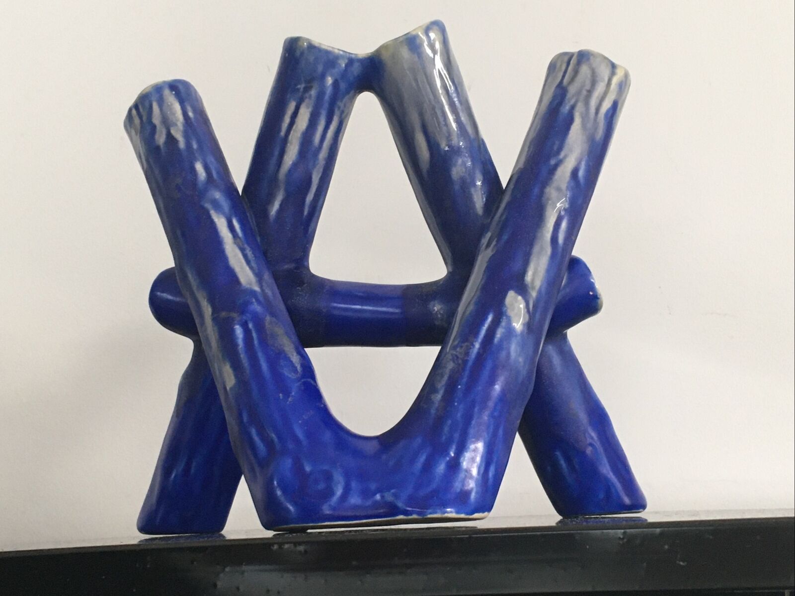 Blue vase ceramic soliflore