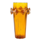 Diatret vase, mid-century modern, orange pressed glass, designed by J.S. Drost, Ząbkowice, Poland, 1970s