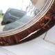 Antique Oval Beveled Mirror with Wooden Frame