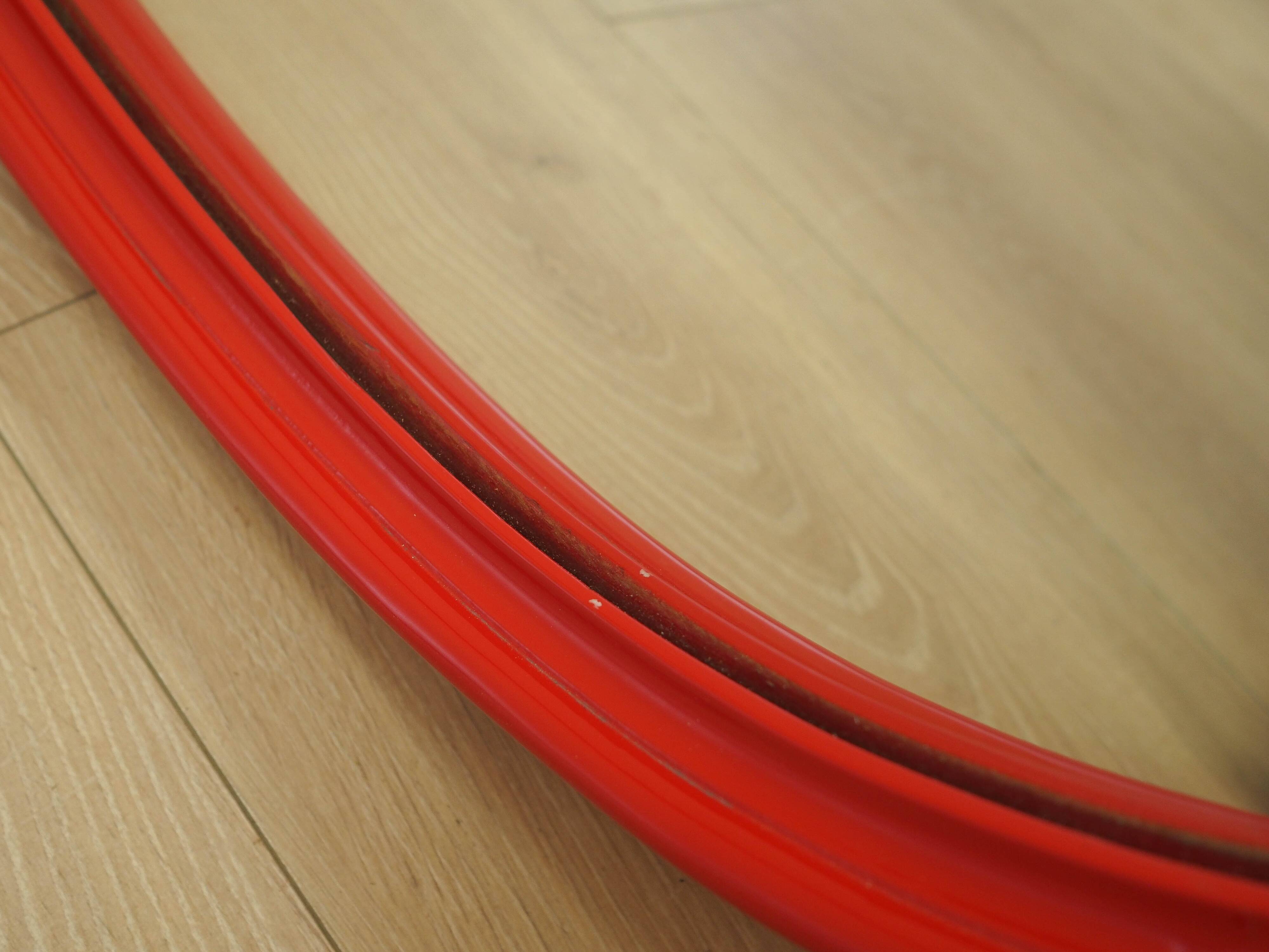 Mirror in a red frame, Danish design, 1970s, made in Denmark