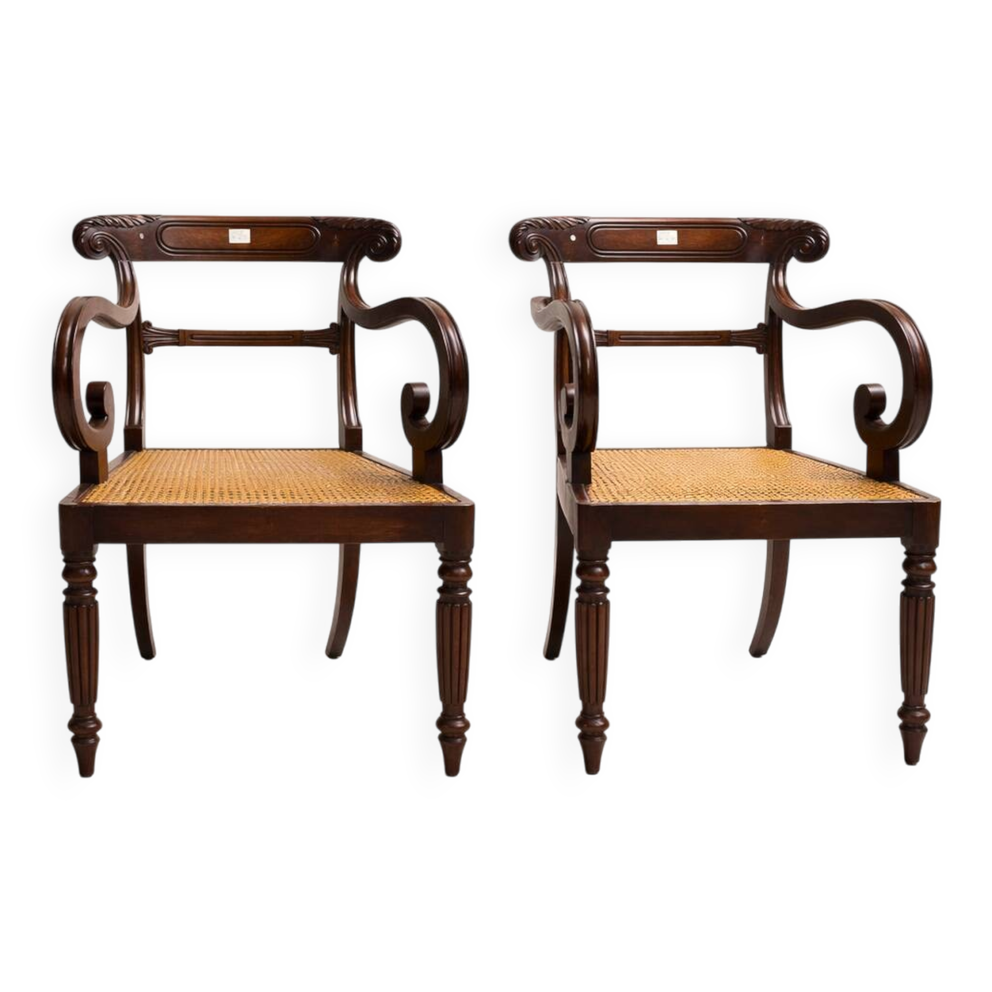Pair of Anglo-Indian neo-classical armchairs
