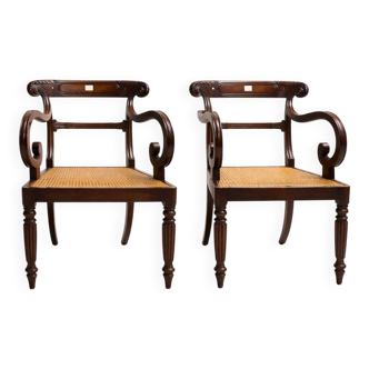 Pair of Anglo-Indian neo-classical armchairs