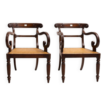 Pair of Anglo-Indian neo-classical armchairs