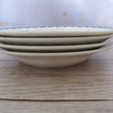 Set of 4 hollow plates in Iron Earth of Sarreguemines, model "Linnée".