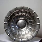 Large basin, bowl, Olri Italy vintage 50s Silver plated hammered