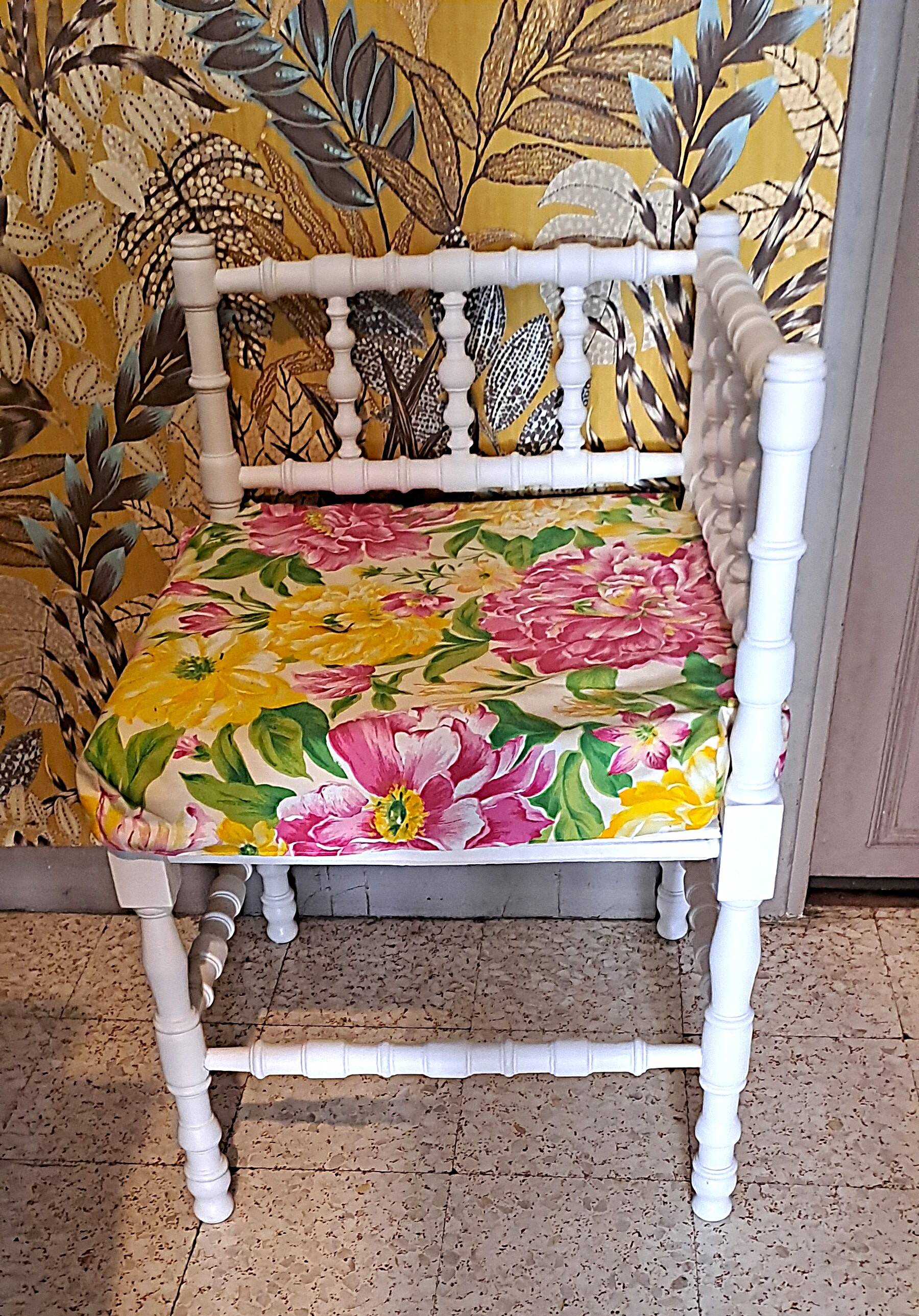 Fabric and wood corner armchair, comfort, relax, 1920s