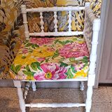 Fabric and wood corner armchair, comfort, relax, 1920s