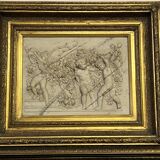 Marble high relief by François Duquesnoy "Putti, garlands and flowers" Paris, 1892