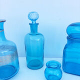 Set of 4 blue vases