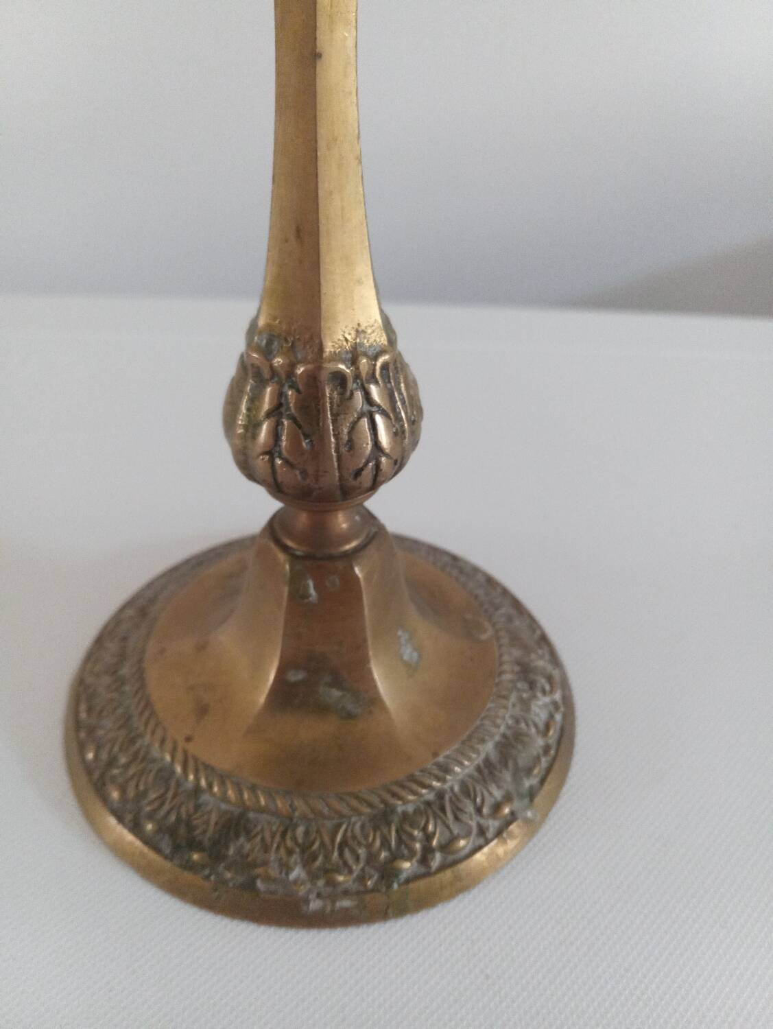 3-light bronze candle holder