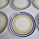 Dessert set, six dessert plates in Gien earthenware, 19 cm