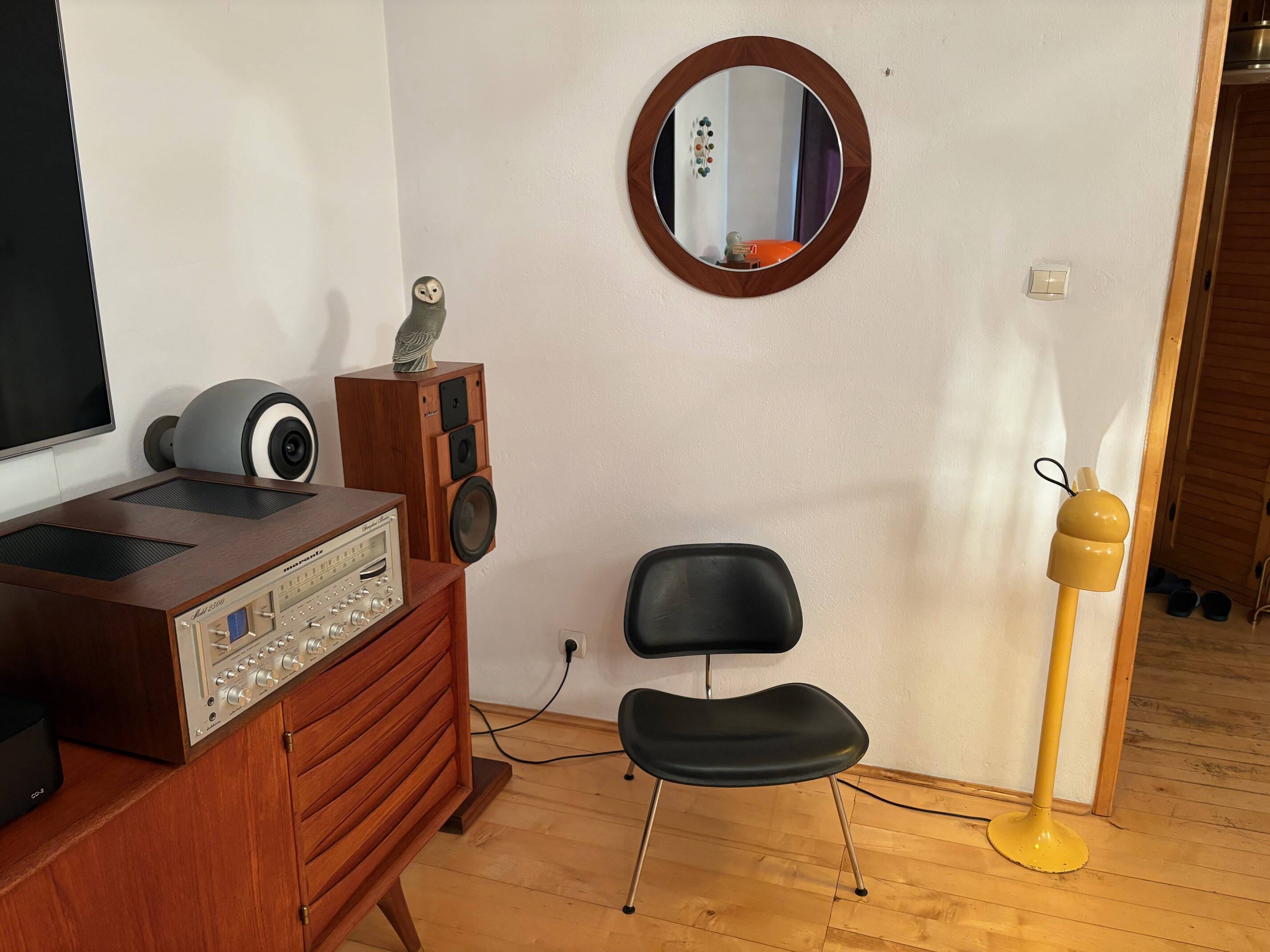 Scandinavian-style crystal mirror, Germany, 1970s