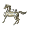 Vintage horse table lighter in silver metal