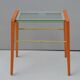 Vintage Danish Coffee Table Oak and Glass Top, Sweden Circa 1970's