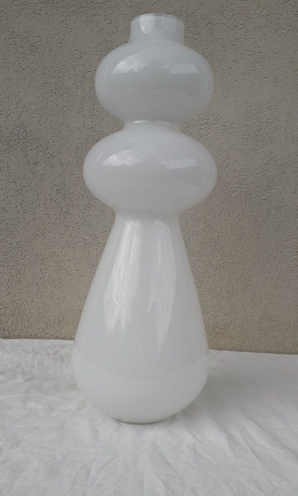 White glass vase