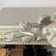 Large antique beveled mirror in carved wood painted with floral decoration and
